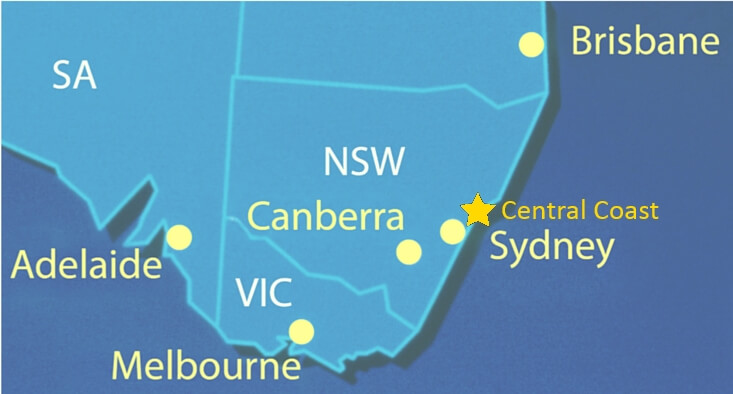 The Central Coast Region is located between the two largest cities in NSW